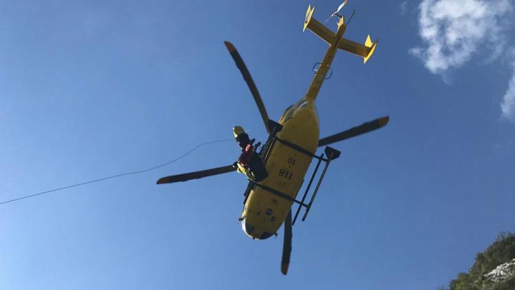 Un intervento dell'elicottero di Verona Emergenza
