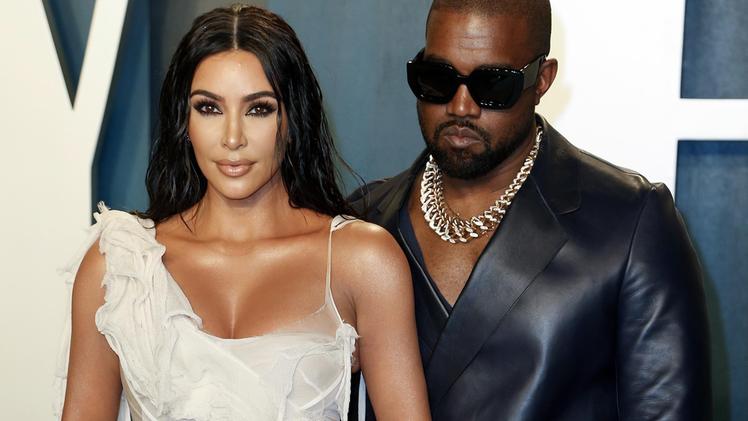 Kanye West con la moglie Kim Kardashian