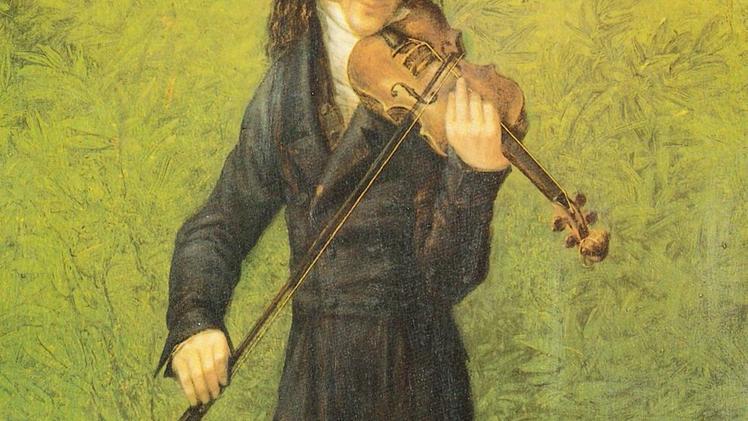 Il violinista Niccolò Paganini (1782-1840) in un dipinto di Kersting