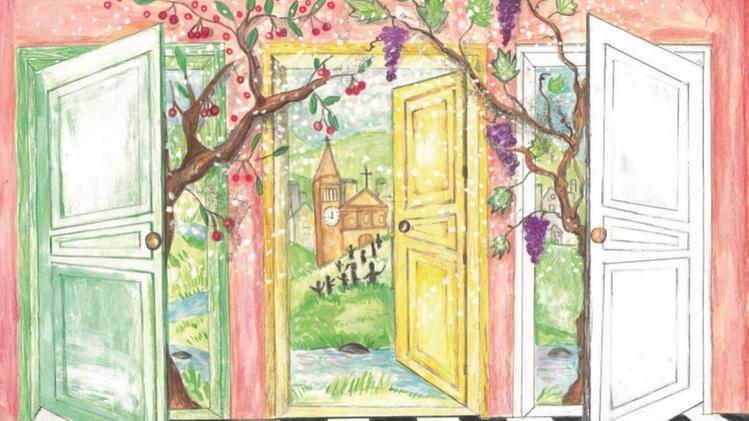 Il disegno di Adele Malacarne, copertina del diario scolastico della Cassa Rurale di Vestenanova