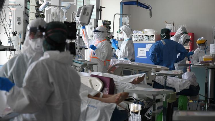 La terapia intensiva dell’ospedale  Magalini di Villafranca nel pieno dell’epidemia lo scorso marzo