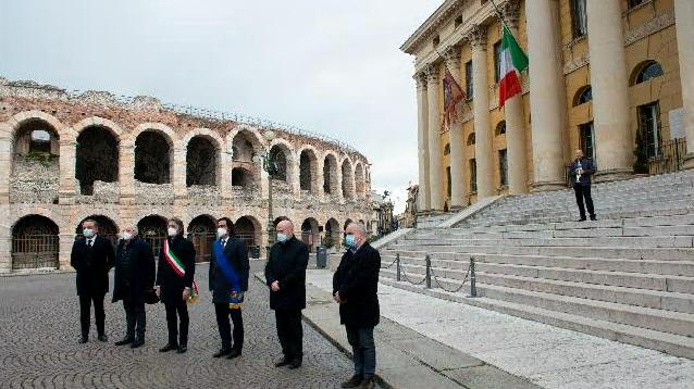 Verona, giornata di ricordo delle vittime del covid-19 (foto Marchiori)