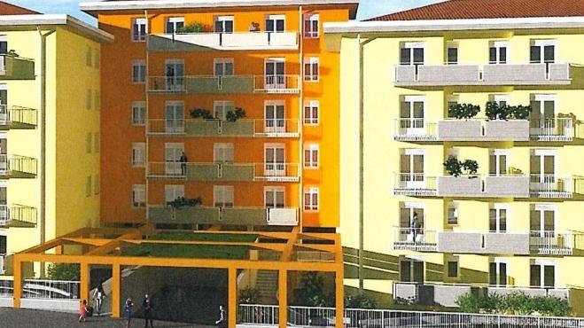 Borgo Roma Il rendering del progetto di ristrutturazione delle Case Azzolini, le “Case rosse” con 180 alloggi