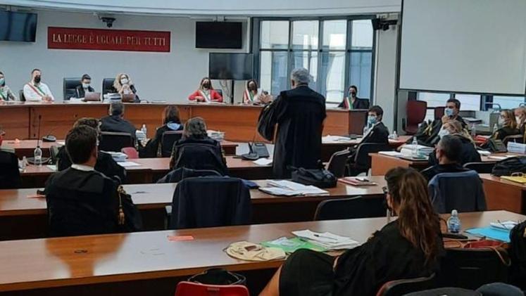 La Corte d’assise di Vicenza durante l’udienza di ieri