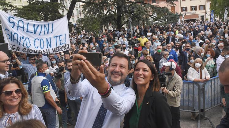 Salvini a Bovolone con Silvia Fiorini (Diennefoto)