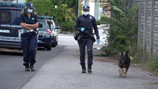 I controlli della Polizia locale con i cani antidroga