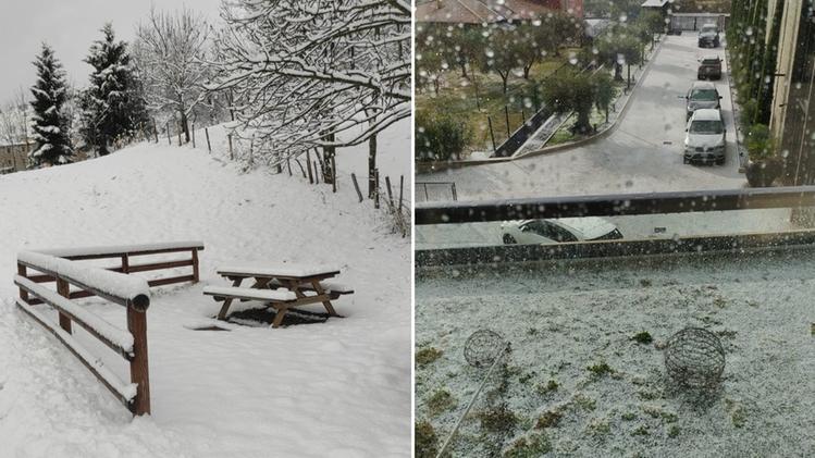 Neve a Campofontana e grandine a Lazise (Gugole/Bazerla)