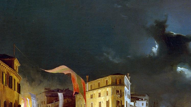 Ippolito Caffi Festa notturna a San Pietro di Castello, Venezia