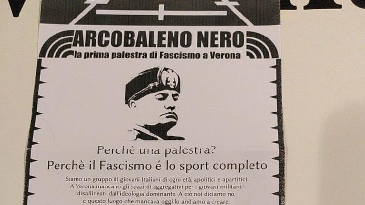Il volantino dell'annuncio dell'apertura di una «palestra di fascismo»