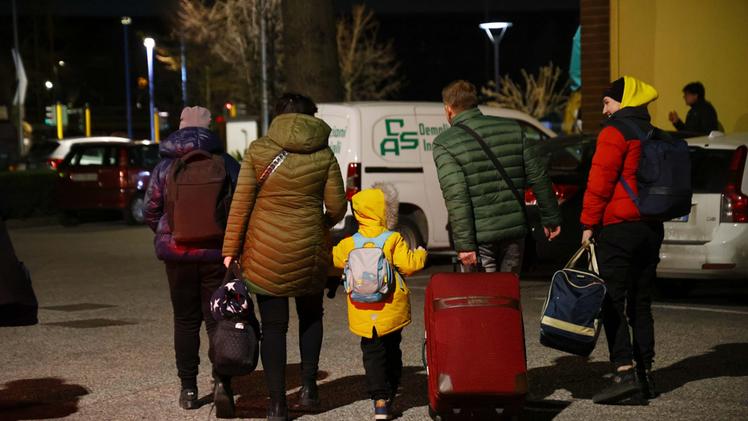 Una famiglia di profughi arrivata in Italia