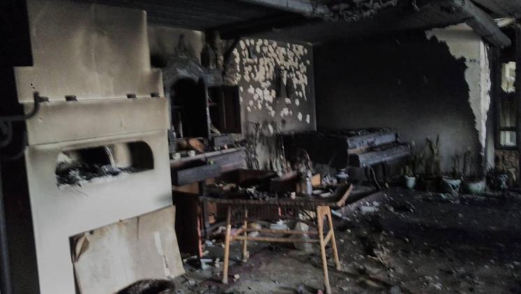 La cantina di Denys Khalupenk distrutta da una bomba