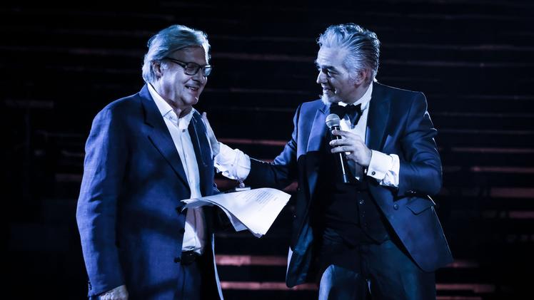 Vittorio Sgarbi e Morgan insieme in Arena nel 2020