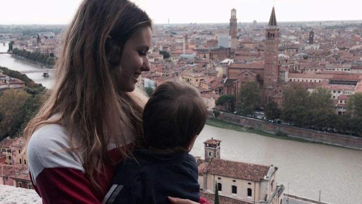 Carol Maltesi a Verona con il figlioletto