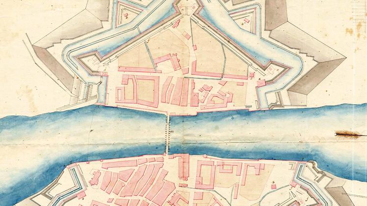 La mappa della Fortezza di Legnago dovrebbe risalire al periodo fra il 1740 e il 1770
