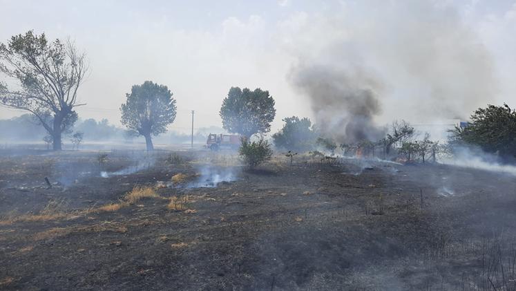 L'incendio di Villabella (foto Dalli Cani)