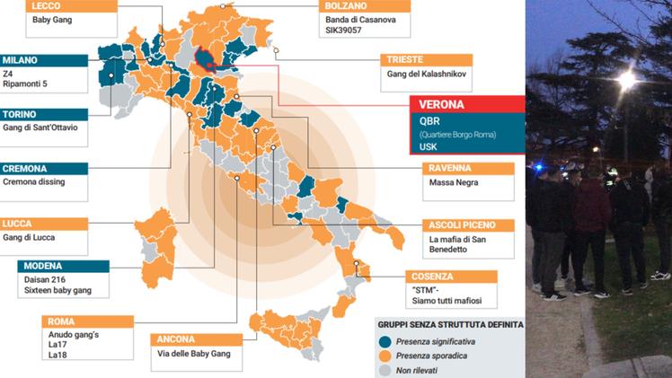 La mappa delle baby gang in Italia