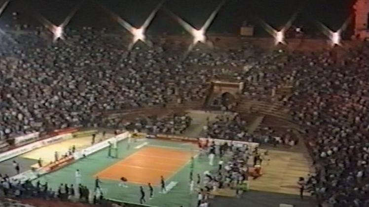 La partita di pallavolo Stati Uniti d’America-Urss, del 1988, in Arena: gli americani vinsero 3-0