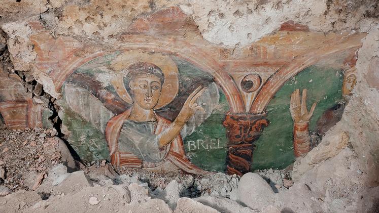 L’affresco ritrovato dall’architetto Gianluca Bighelli nella pieve di Sant’Andrea al cimitero a Sommacampagna