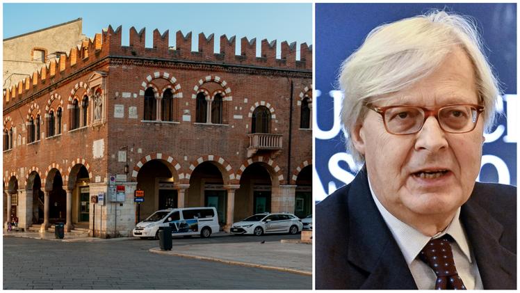 Vittorio Sgarbi e la Domus Mercatorum in piazza Erbe: la Camera di Commercio l'ha messa all'asta