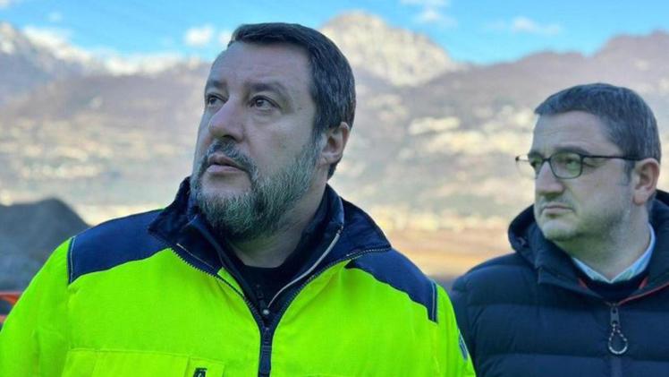 Matteo Salvini in sopralluogo sulla A22