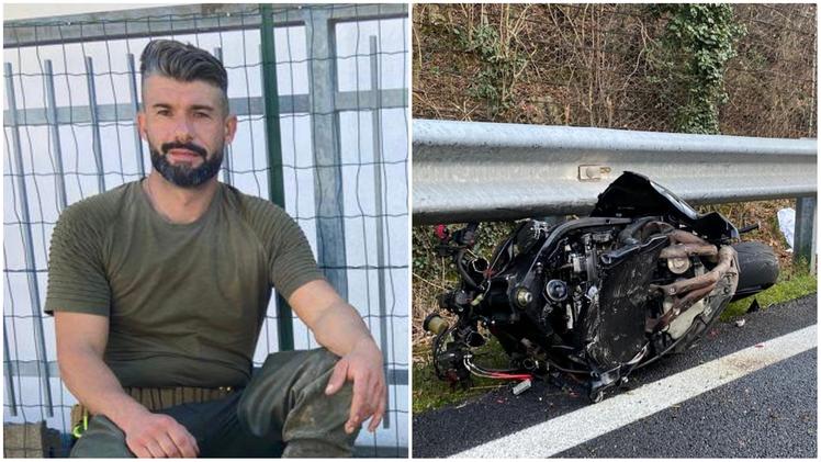 Francesco Giannotta, appassionato di moto e di caccia, e la sua due ruote dopo l'incidente